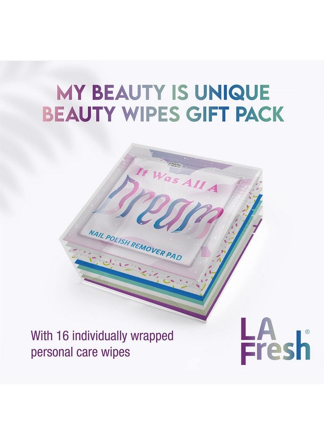 LA FRESH My Beauty Is Unique Beauty Wipes Gift Pack Contains 16 Individually Wrapped Wet Wipes Variety For Personal Care And Travel Essentials  - Image 2