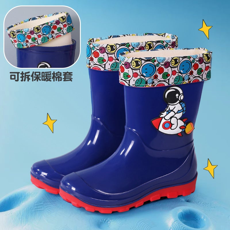 Men'S And Women'S Baby Children'S Astronaut Rain Boots Non-Slip Thickened Children'S Rain Boots Non-Slip Upper Primary School Wading Rubber Shoes - Image 1