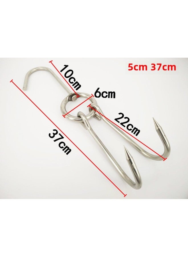 Roast Duck Hook Roast Duck Hook Roast Goose Double Hook Duck Hook Commercial Special Hook Roast Meat Ring Large Circle Stainless Steel Shelf-Color:For Hanging Goose, 5cm 37cm 1 Piece, Buy Ten And Get Two Free  - Image 1