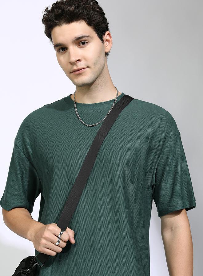 HIGHLANDER Solid Drop Shoulder Oversized T-Shirt - Image 1