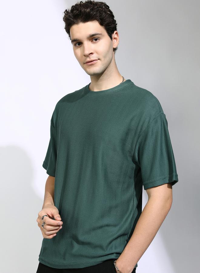 HIGHLANDER Solid Drop Shoulder Oversized T-Shirt - Image 4