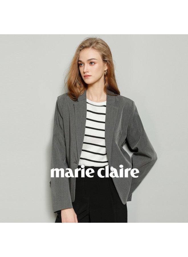 Marie Claire Petite Gray Blazer For Women, Autumn New Arrival, High-end Casual Suit Jacket, Slimming And Elegant Suit Top - Image 2