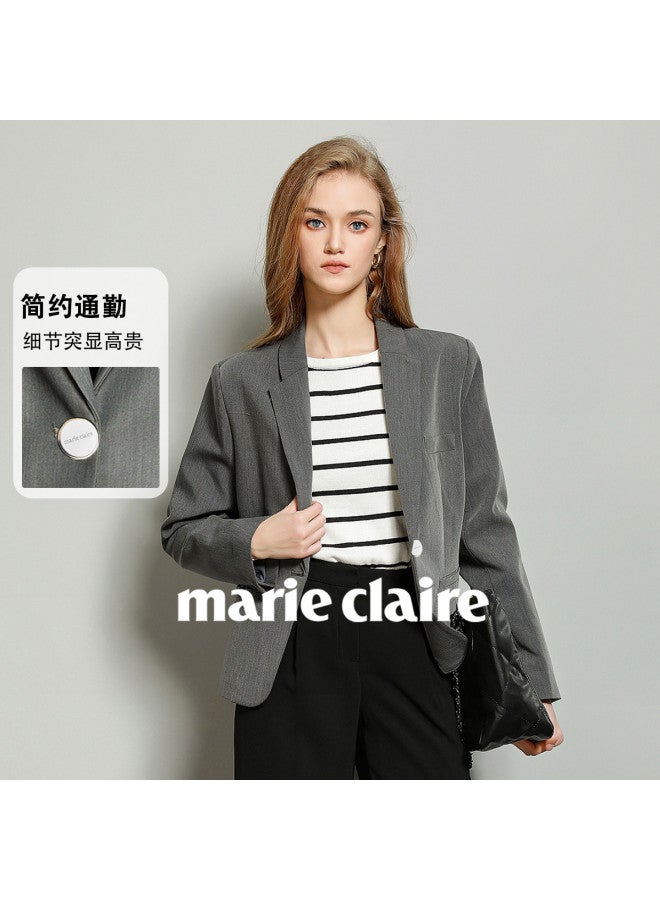 Marie Claire Petite Gray Blazer For Women, Autumn New Arrival, High-end Casual Suit Jacket, Slimming And Elegant Suit Top - Image 3