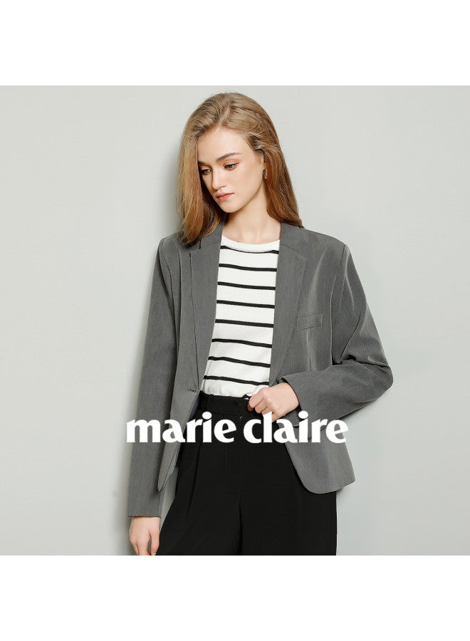 Marie Claire Petite Gray Blazer For Women, Autumn New Arrival, High-end Casual Suit Jacket, Slimming And Elegant Suit Top - Image 5