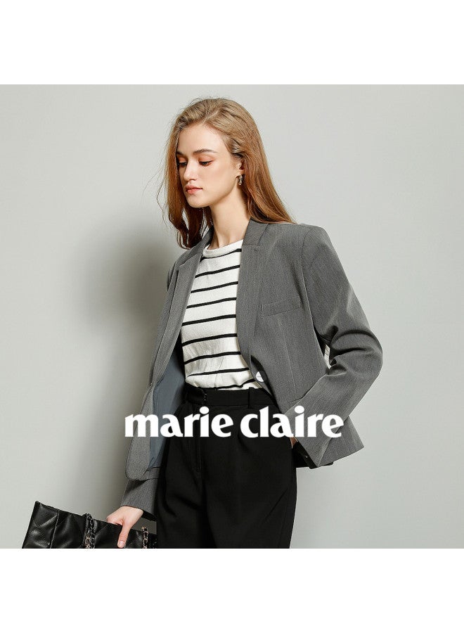 Marie Claire Petite Gray Blazer For Women, Autumn New Arrival, High-end Casual Suit Jacket, Slimming And Elegant Suit Top - Image 4