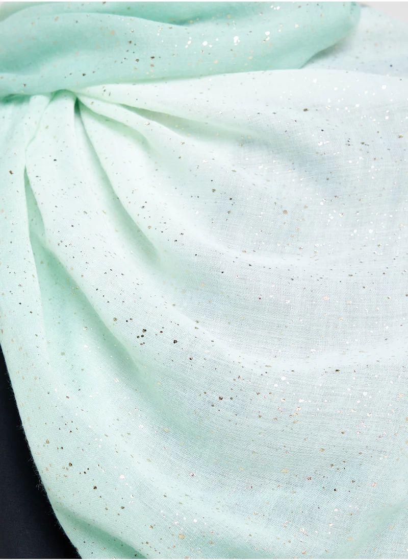 Khizana Ombre Metallic Print Long Hijab Scarf