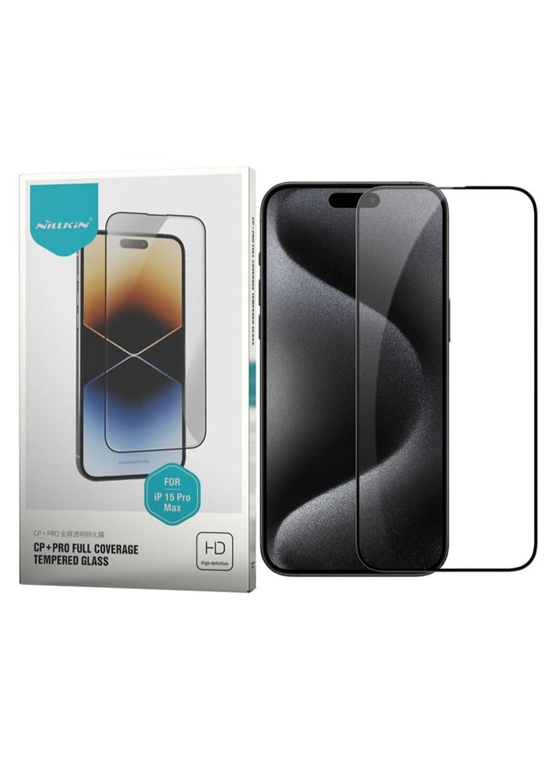 Nillkin CP+ PRO Anti-Explosion Glass Screen Protector, 0.33mm, 2.5D Designed For Apple iPhone 15 Pro Max - Black - Image 1