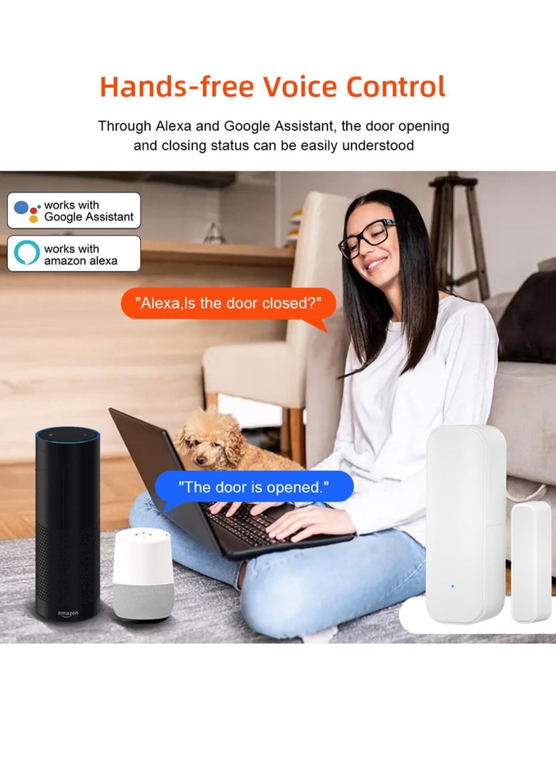 igeekwell Door Window Sensor: Smart Tuya APP Door Sensor Free App Real-time Alerts, Wireless WiFi Window Contact Sensor for Home Security & Smart Home Automation, Support for Alexa Google Assistant  - Image 3