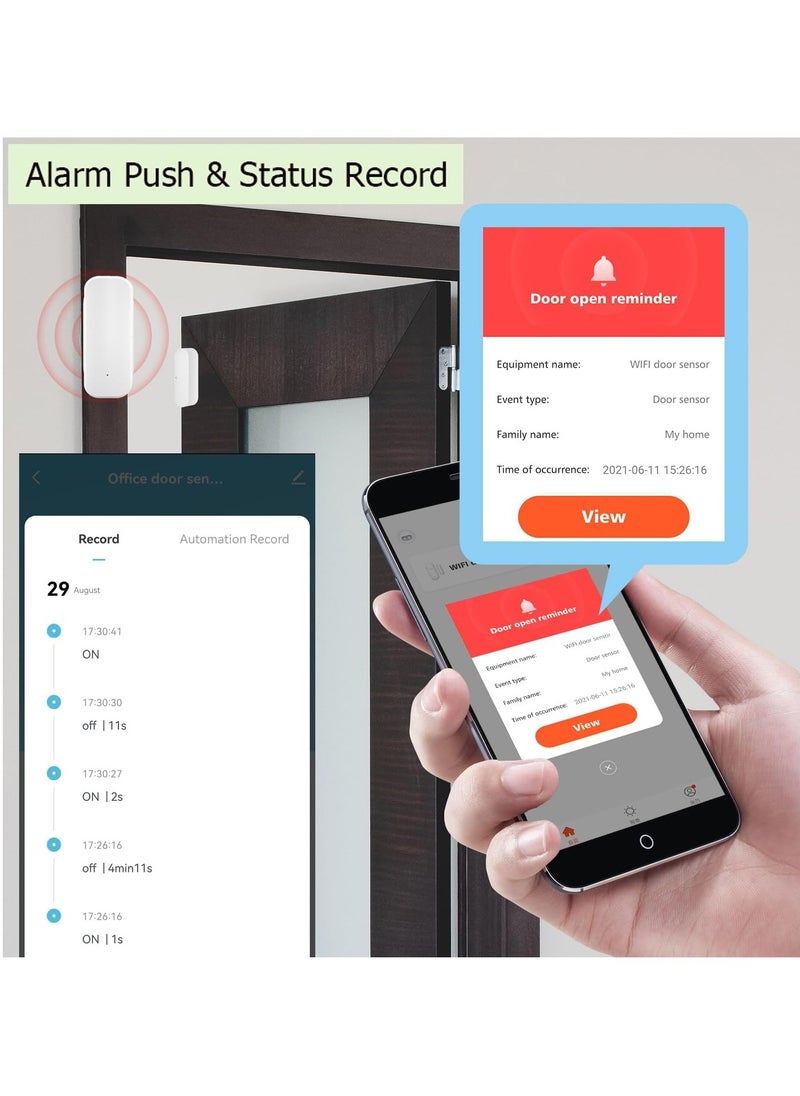 igeekwell Door Window Sensor: Smart Tuya APP Door Sensor Free App Real-time Alerts, Wireless WiFi Window Contact Sensor for Home Security & Smart Home Automation, Support for Alexa Google Assistant  - Image 5