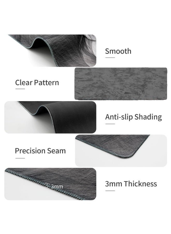 وسادة ماوس للألعاب – مقاومة للماء، وسادة كبيرة ممتدة غير قابلة للانزلاق مع سطح أملس ودقيق، تصميم متين للاعبين المحترفين والاستخدام المكتبي (اللون: رمادي فاتح، مقاس كبير جدًا XX-Large: 90 × 40 سم) - Image 4