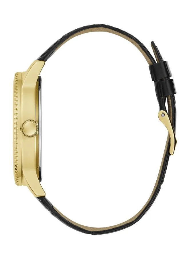 جس Monarch Leather Strap Analog Watch