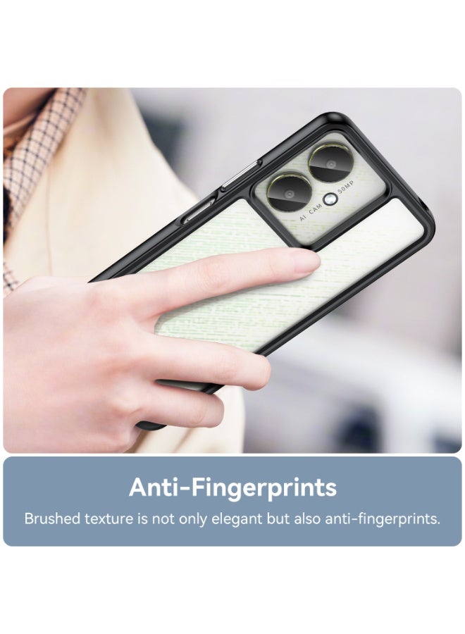 SanHu for Redmi 13C 5G Case Cover, High Quality Hard Backplane Soft Border Pure and Bright Comfortable Feel Cell Phone Protective Case for Redmi 13C 5G, Black - Image 5