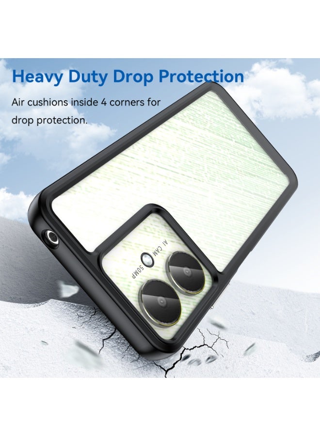 SanHu for Redmi 13C 5G Case Cover, High Quality Hard Backplane Soft Border Pure and Bright Comfortable Feel Cell Phone Protective Case for Redmi 13C 5G, Black - Image 3