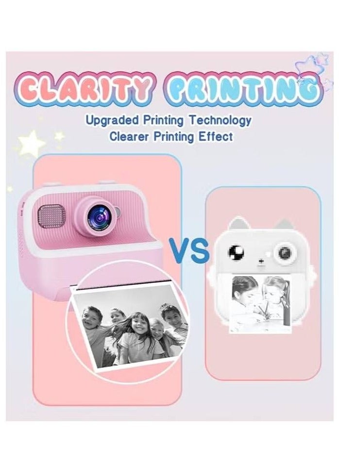 LIXES Kids Instant Camera M8 Photo Camera for Children Print Camera 32GB Storage 48MP Cameras 1080p Video 3 Photo Rolls 5 Coloring Pens  - Image 2