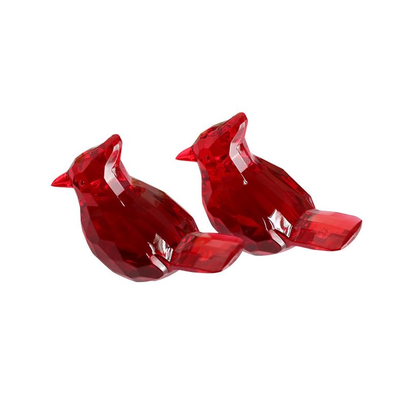 Zenarao Red Hand-Painted Cardinal Bird Statue with Acrylic Base, Tabletop Decor for Living Room, Bookshelf, Modern Farmhouse and Office Displays - Image 2