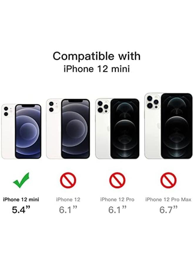 جي تيك جراب 5 في 1 لهاتف Iphone 12 Mini مقاس 5.4 بوصة مع قطعتين من واقي الشاشة وقطعتين من واقي عدسة الكاميرا بتغطية كاملة من الزجاج المقوى وغطاء هاتف مضاد للصدمات باللون الأسود - Image 3