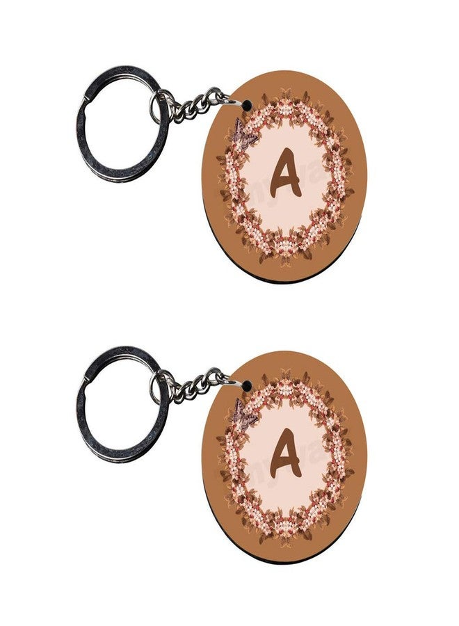 Tinywalk Set of 2 | Circle Shape Printed Wooden Keychains A | Circle Shape keyrings | Circle Shape Keychains| Printed keyrings - Image 2