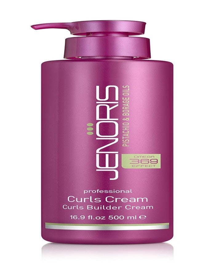 Jenoris Professional Curls Cream - Curls Builder Cream Natural haircare treatment. Infused with Pistachio oil for intense moisturizing allowing curly hair to be styled & frizz free (16.9 fl oz) - Image 1