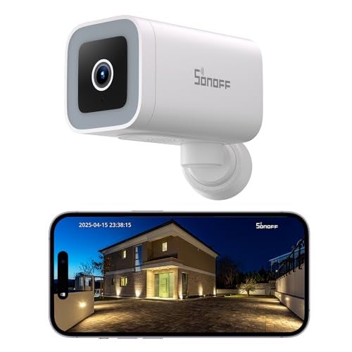 SONOFF CAMB1P Outdoor Security Camera 2K HD Color Night Vision 180 Panoramic View AI Human Detection Tracking IP65 Weatherproof TwoWay Audio Works with Smart Home Platforms - Image 3