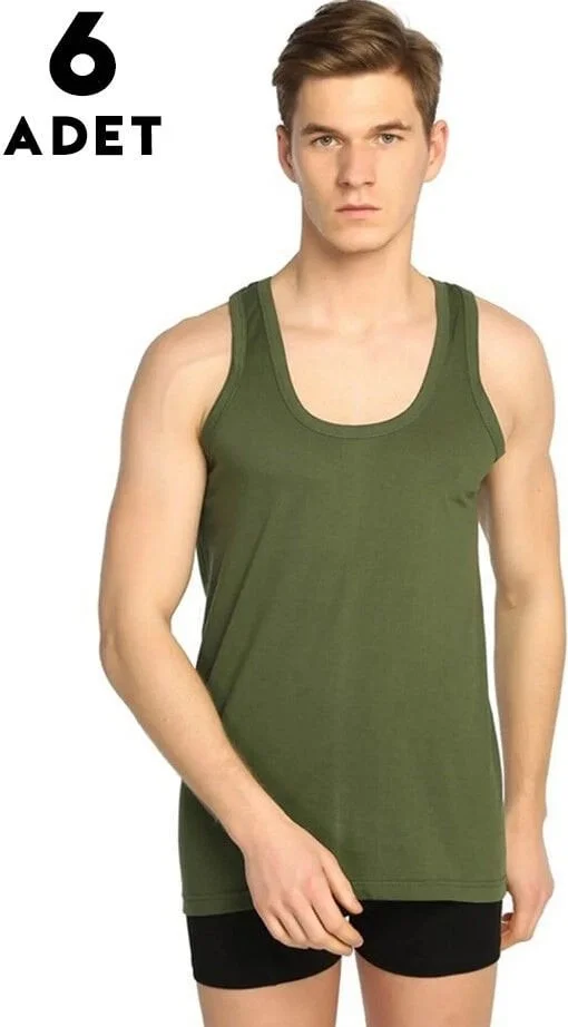 Seher Yıldızı Morning Star Morning Color Men's Combed Cotton Undershirt 6-Pack