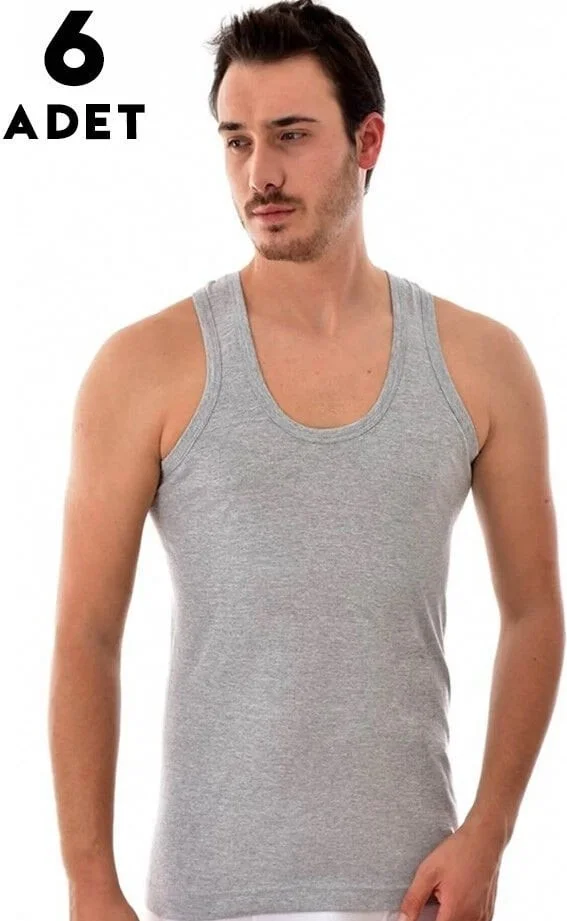 Seher Yıldızı Morning Star Morning Color Men's Combed Cotton Undershirt 6-Pack