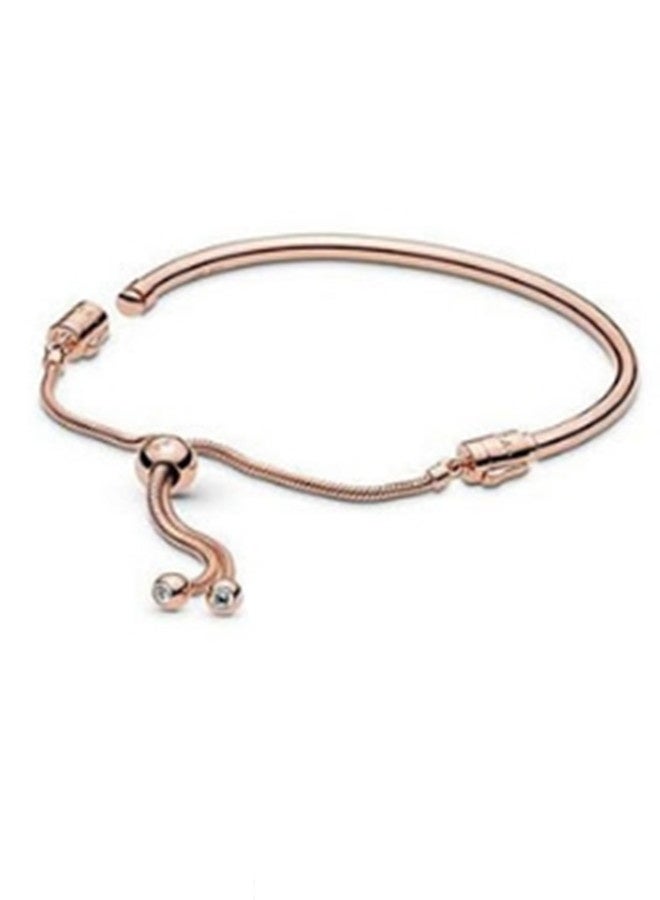 Chomel Cubic Zirconia Women's Classic Rose Gold Snake Chain Bracelet Gift 597953CZ - Image 2