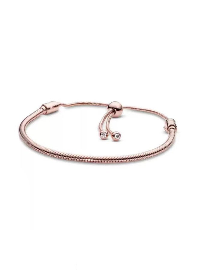 Chomel Cubic Zirconia Women's Classic Rose Gold Snake Chain Bracelet Gift 597953CZ - Image 1