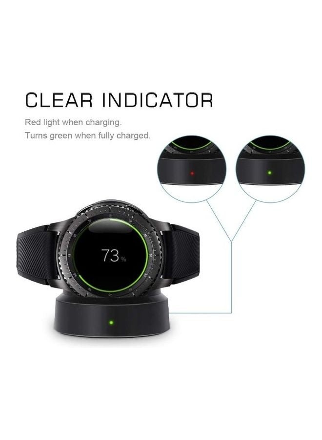 DUSALA Wireless Smartwatch Charger Dock Pad For Samsung Gear S3 Smart Watch Black - Image 2