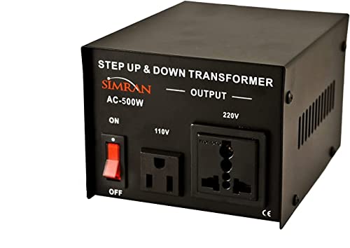 Simran AC-500 Step Up/Down Voltage Converter Transformer 110V/220V with Fuse Protection - 500 Watts - Image 3