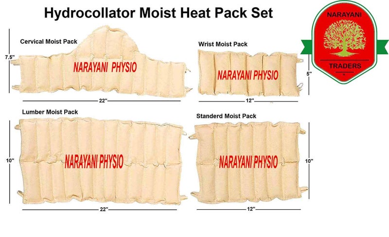 NARAYANI TRADERS Professional Moist Heat Pack Set – Hydrocollator Steam Pack for Deep Tissue Pain Relief – Reusable Hot Pack for Back, Neck, and Joint Therapy – Standard Physiotherapy Size (White/Beige) - Image 3