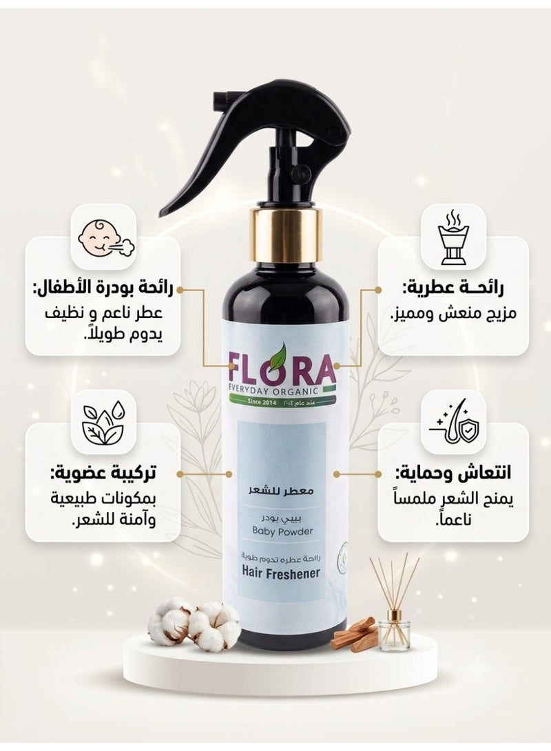 Flora Hair Mist Baby Powder– Long-lasting fragrance, 250 ml - Image 2