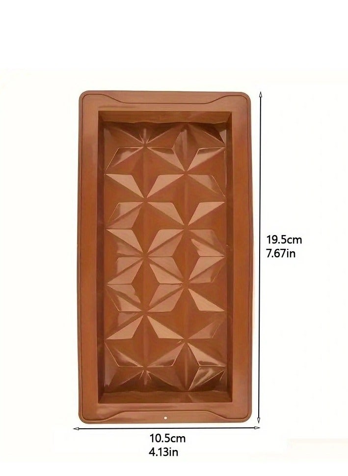 2 packs of deep chocolate bar molds, with 1 pack of English letter molds, large and thick silicone chocolate bar molds filled with bars, large chocolate candy bar molds filled with pistachio chocolate bars - Image 2