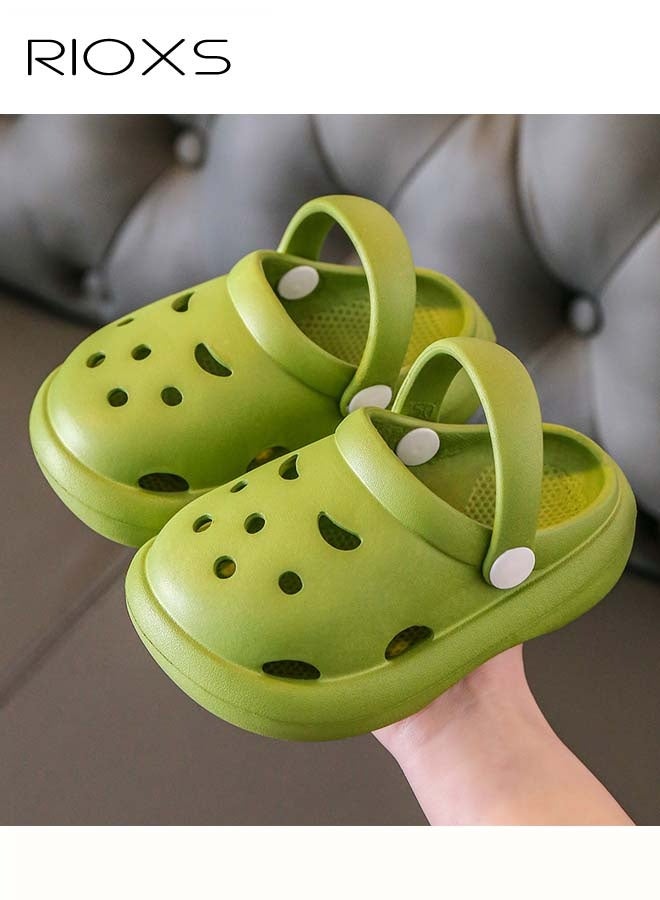 RIOXS Kids Toddler Clogs, Baby Girl Boy Sandals, Classic Crocs with Supportive Strap, Breathable Non-slip Clogs, Outdoor Beach Slippers, Cushioned Thick Sole Slippers, Slides Slipper Water Shoes for Toddler/ Little Kid/ Big Kid, Baby Unisex Sandals for All Seasons and Occasions  - Image 2