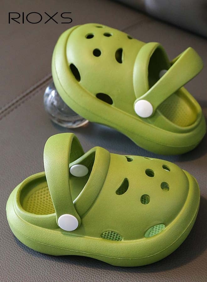 RIOXS Kids Toddler Clogs, Baby Girl Boy Sandals, Classic Crocs with Supportive Strap, Breathable Non-slip Clogs, Outdoor Beach Slippers, Cushioned Thick Sole Slippers, Slides Slipper Water Shoes for Toddler/ Little Kid/ Big Kid, Baby Unisex Sandals for All Seasons and Occasions  - Image 1
