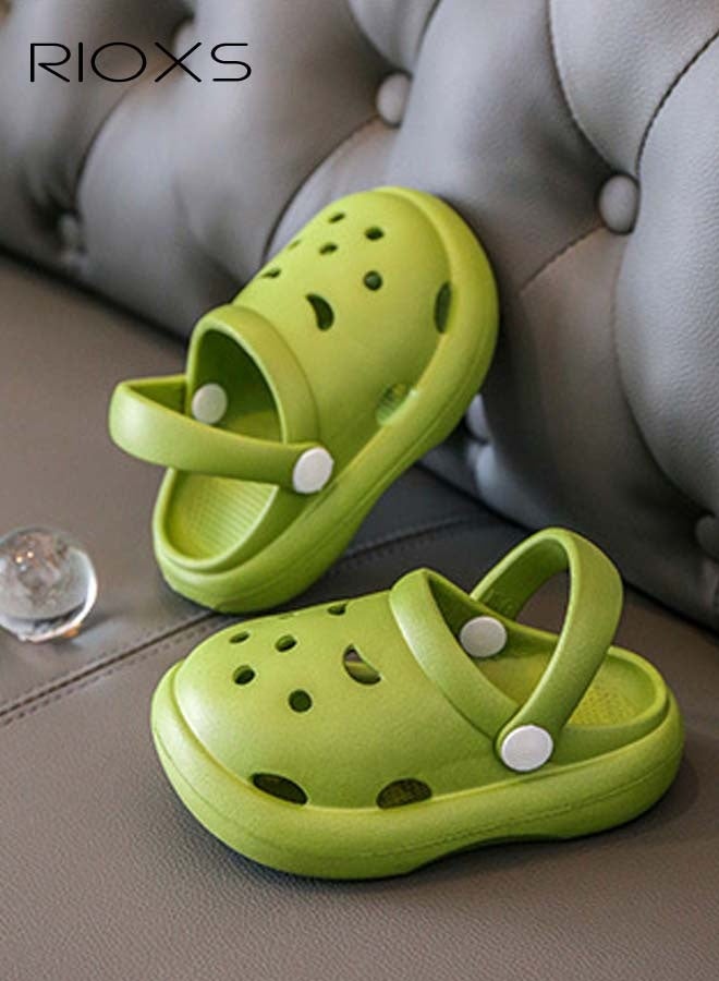 RIOXS Kids Toddler Clogs, Baby Girl Boy Sandals, Classic Crocs with Supportive Strap, Breathable Non-slip Clogs, Outdoor Beach Slippers, Cushioned Thick Sole Slippers, Slides Slipper Water Shoes for Toddler/ Little Kid/ Big Kid, Baby Unisex Sandals for All Seasons and Occasions  - Image 3
