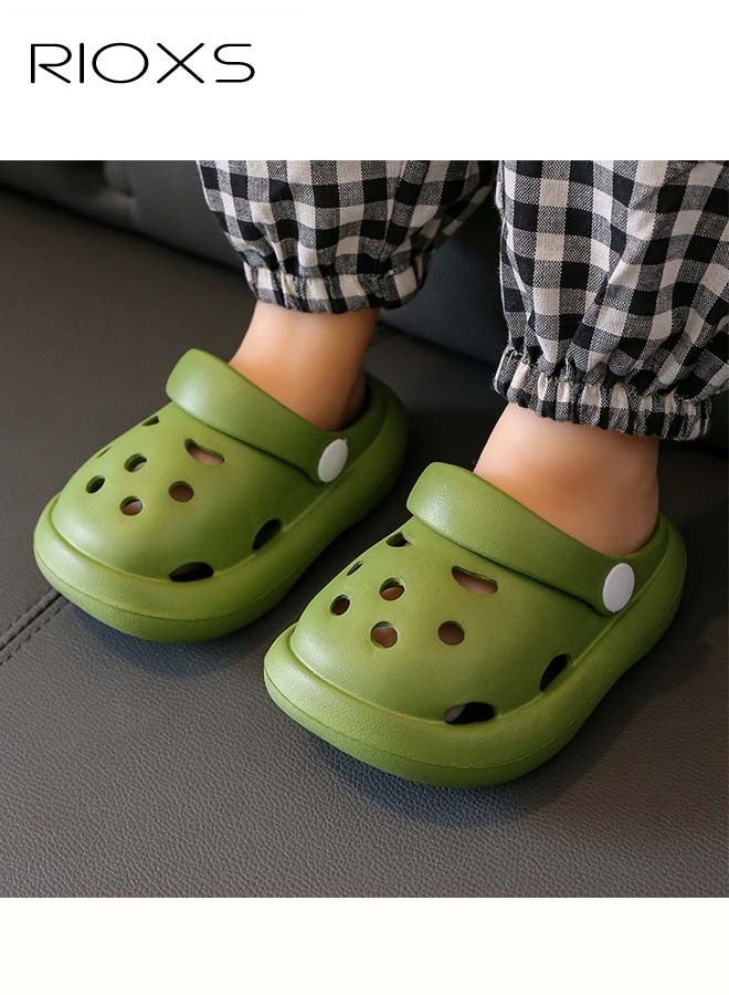 RIOXS Kids Toddler Clogs, Baby Girl Boy Sandals, Classic Crocs with Supportive Strap, Breathable Non-slip Clogs, Outdoor Beach Slippers, Cushioned Thick Sole Slippers, Slides Slipper Water Shoes for Toddler/ Little Kid/ Big Kid, Baby Unisex Sandals for All Seasons and Occasions - Image 1