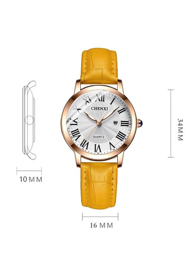 Chenxi - Women's Classic Wrist Watch  Gold/Beige - Image 1