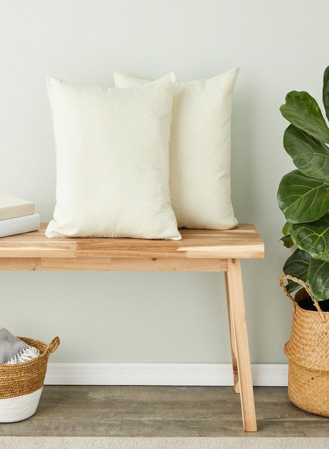 Juvale Canvas Covers for Throw Pillows - 17 x 17 in, Cream, Pack of 4, Cotton - Hidden Zipper & Customizable Cases for Couch Pillows & Embroidery Blanks - Image 2