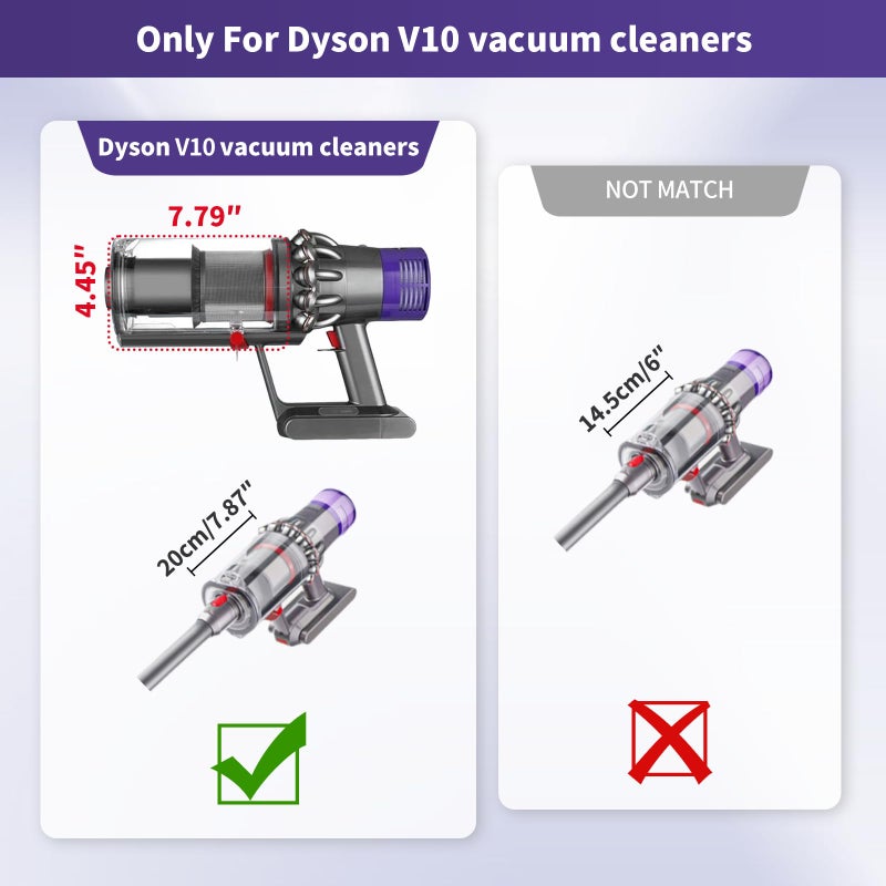 BYOFI Upgraded Dust Bin Replacement Compatible With Dyson Dyson V10 SV12 Animal and Absolute Models Only,NOT For V7 V8 V11 V12 V15, Canister Bin for Part No.969509-01 with 1 HEPA Filter - Image 2