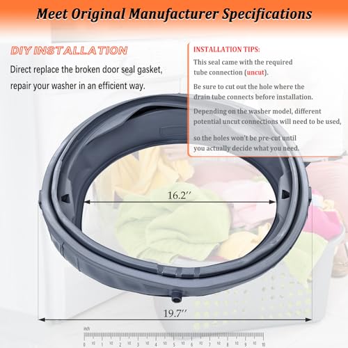 EfenaLife Upgraded MDS47123619 Washer Door Boot Seal, Washing Machine Door Gasket Replaces AP6236842, AGF75223080, PS12081606 - Image 5