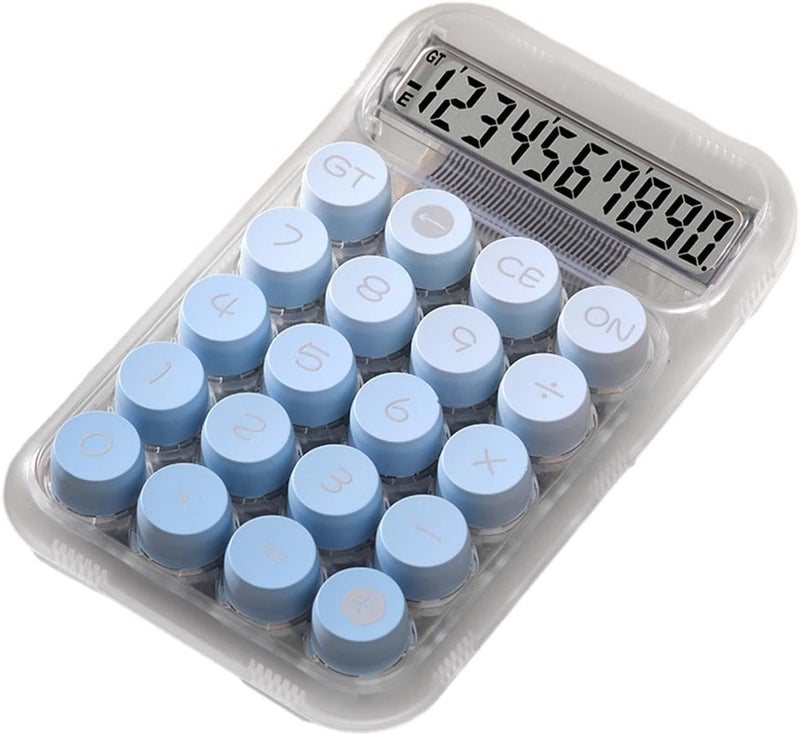 Mechanical Keyboard Calculator Clear Handheld with LCD Display, Easy to Read 10 Digit Desk Calculator for Office School Daily Use, Blue - Image 3