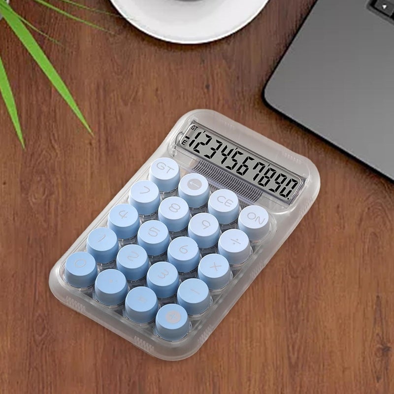 Mechanical Keyboard Calculator Clear Handheld with LCD Display, Easy to Read 10 Digit Desk Calculator for Office School Daily Use, Blue - Image 4