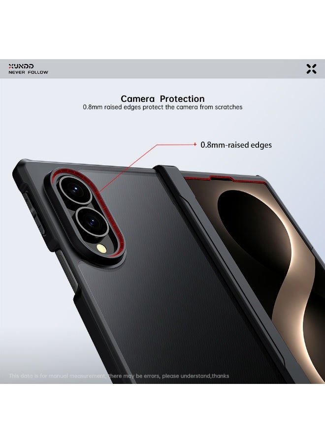 XUNDD for Samsung Galaxy Z Fold 8 Case, Built-in Tempered Glass Screen Protector, Camera Protection, Soft TPU Cover - Image 3