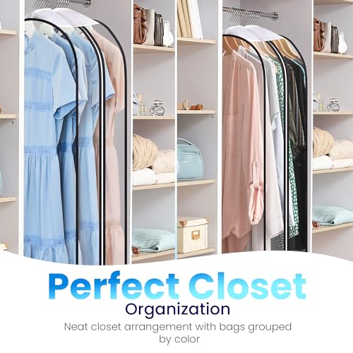 Handy Laundry Clear Garment Bags for Clothes Storage - 4-Pack Plastic Hanging Covers and Clothing Protectors, Long Dress Suit Jacket Closet Cover Dust Proof Garment Bag Set for Organized Wardrobe Storage (40") - Image 3