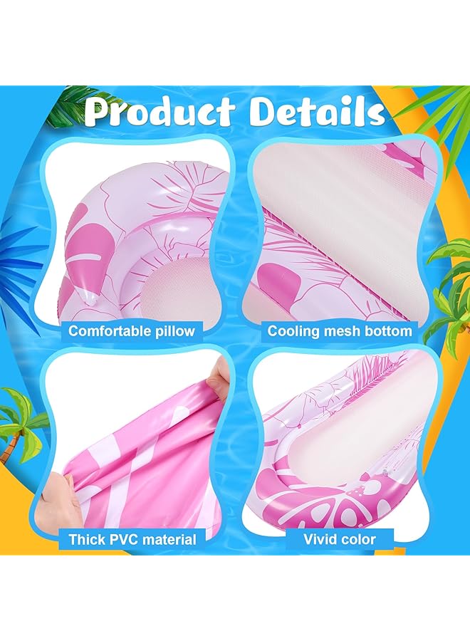 KASTWAVE 2 Pcs Inflatable Pool Float Mat Pool Floaties Rafts With Headrest Loungers Sun Tanning Floaty For Adult Cool Water Hammock Chair For Summer Swimming Pool Lake Beach Party Toys - Image 4