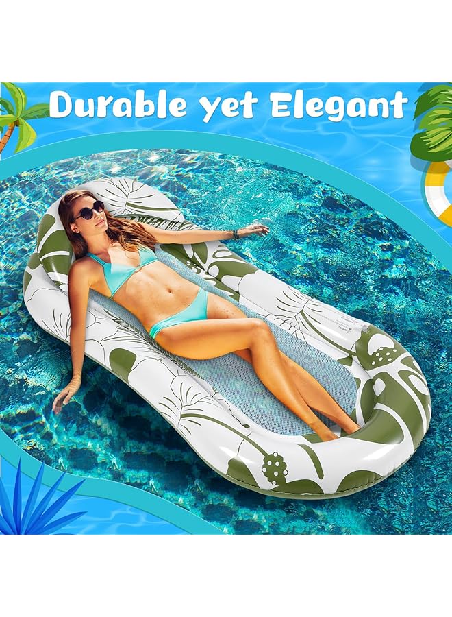KASTWAVE 2 Pcs Inflatable Pool Float Mat Pool Floaties Rafts With Headrest Loungers Sun Tanning Floaty For Adult Cool Water Hammock Chair For Summer Swimming Pool Lake Beach Party Toys - Image 3