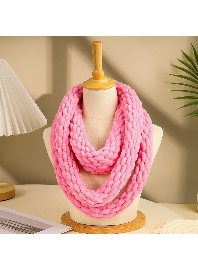 ChicAbode Chunky Chenille Yarn, Soft Thick Fluffy Yarn for Hand Knitting, 49Yds Velvet Crochet Yarn for Making Blankets Weaving DIY Craft (Pink) - Image 5