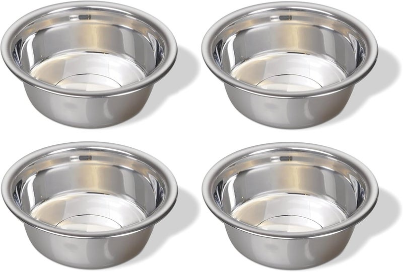 Greendale - 4 Pack - 17 Cup Capacity - Stainless Steel Metal Dog Bowls - Perfect for Dog Food and Water. Wrong Size? Click to Look at Our Size Options. - Image 1