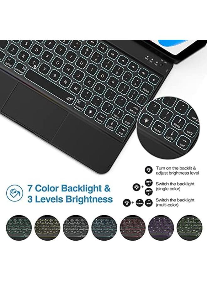 Procases Keyboard Case With Multi Touch Trackpad For Ipad 10Th Generation 360 Degree Rotation 7 Color Backlit Touchpad Keyboard Case For 10Th Gen 10.9 Inch Ipad 2022 -Black - Image 5