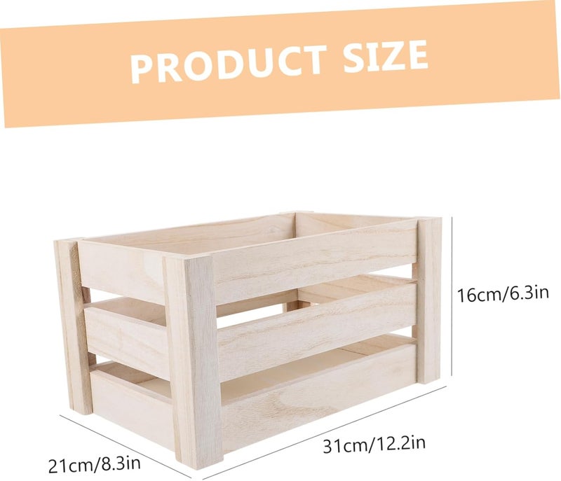 Large Capacity Vintage Wooden Storage Basket Hollow Design for Laundry Boys and Girls Toys and Sundries Sturdy and for Home Organization and Compact for Easy Handling - Image 2
